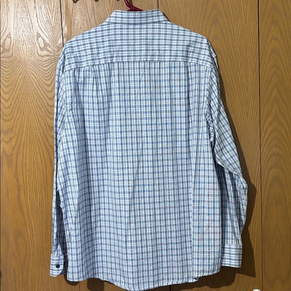 Two Tasso Elba Light Blue and dark blue Plaid Button Down Shirts XL men’s - Picture 4 of 10